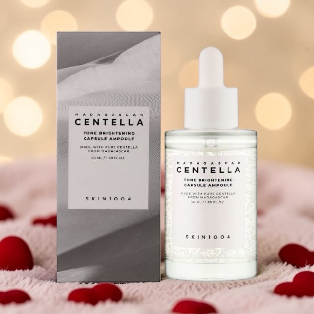 SKIN1004 Madagascar Centella Ampoule bottle and packaging on a soft background