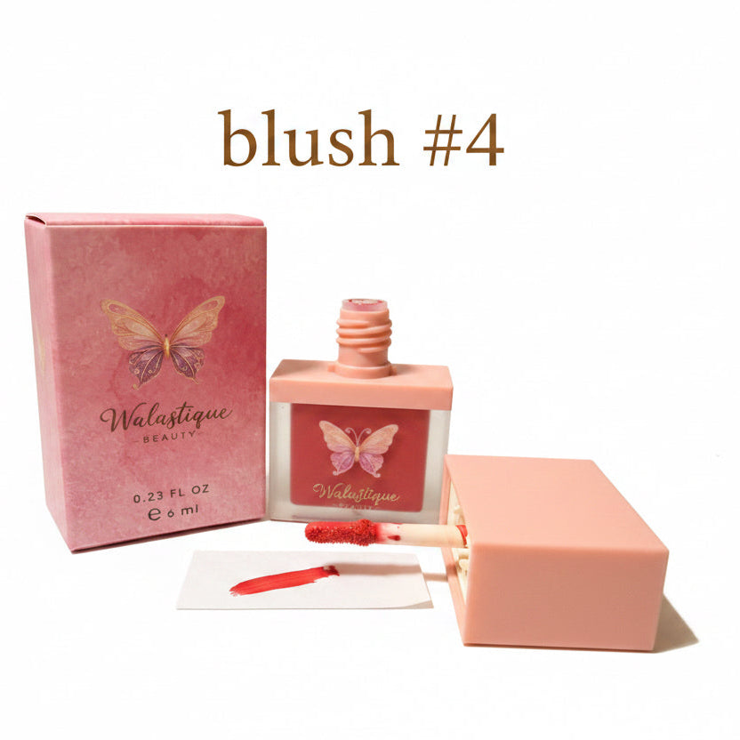Watastique blush with packaging on a white background