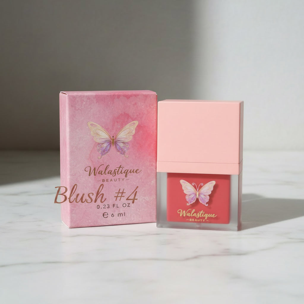 Walastique Beauty waterproof liquid blush on light surface